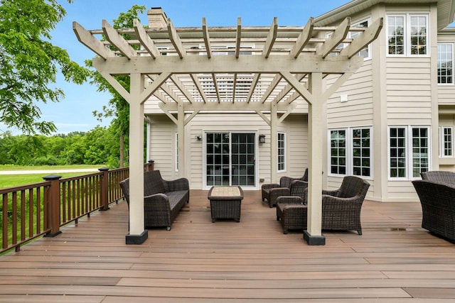 18013 Saint Andrews Dr, Marengo, IL 60152 - deck featuring outdoor lounge area and a pergola