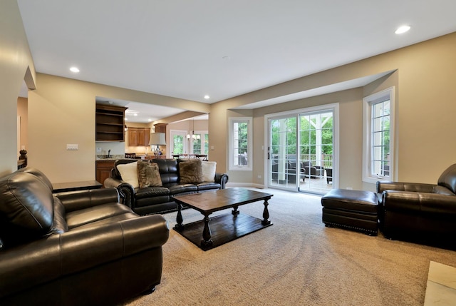 18013 Saint Andrews Dr, Marengo, IL 60152 - living area featuring recessed lighting and light colored carpet