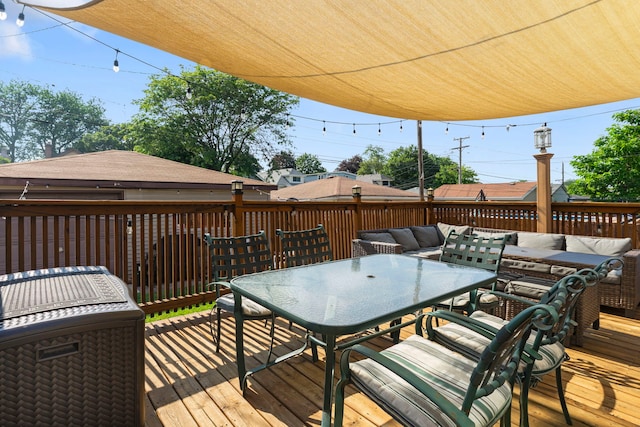 1314 Wesley Ave, Berwyn, IL 60402 - wooden terrace with outdoor dining space