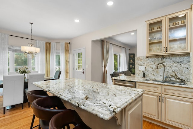 290 Knox Park Rd, Lake Zurich, IL 60047 - kitchen with light stone countertops, dishwasher, healthy amount of natural light, and recessed lighting