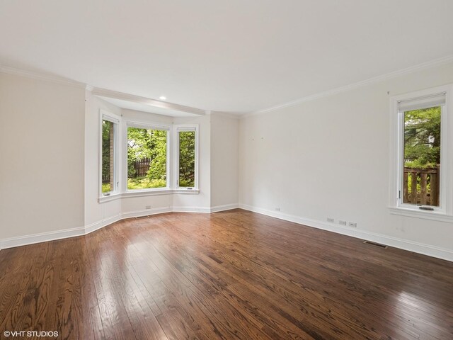 622 Kenilworth Ave, Kenilworth, IL 60043 - empty room featuring wood-type flooring and ornamental molding