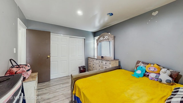 1320 N Glen Cir Unit B, Aurora, IL 60506 - bedroom with light wood-style flooring and a closet