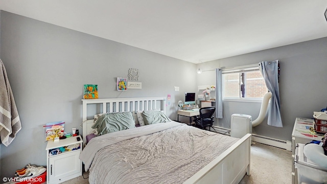 8824 Cherry Ave, River Grove, IL 60171 - bedroom with a baseboard radiator and light carpet