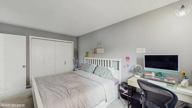 8824 Cherry Ave, River Grove, IL 60171 - bedroom with carpet floors, a closet, and an office area