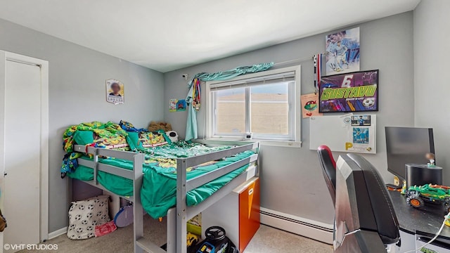 8824 Cherry Ave, River Grove, IL 60171 - bedroom featuring a baseboard heating unit and carpet