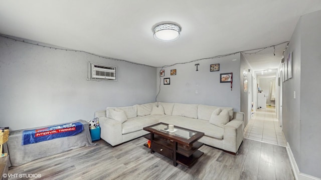 8824 Cherry Ave, River Grove, IL 60171 - living area featuring wood finished floors and an AC wall unit