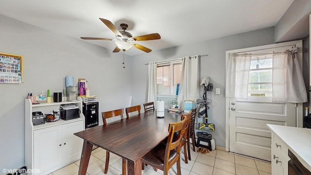 8824 Cherry Ave, River Grove, IL 60171 - dining space with light tile patterned flooring and a ceiling fan