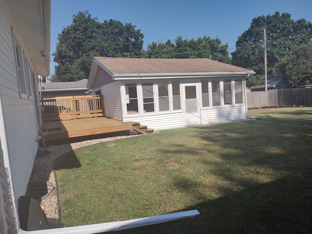 406 Highland St, Belvidere, IL 61008 - rear view of house featuring a deck and a shingled roof