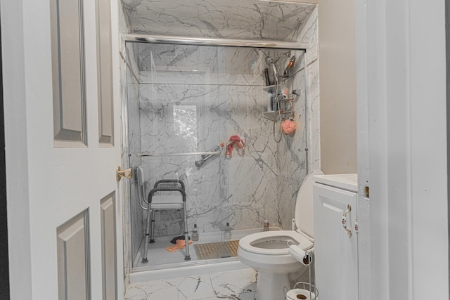 635 Robin Ct, Grayslake, IL 60030 - full bathroom featuring marble look tile flooring and a marble finish shower