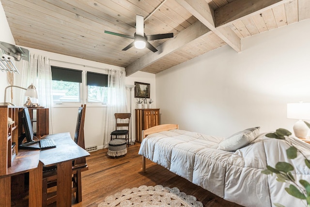 817 Meadow Ln, Sycamore, IL 60178 - bedroom with wood ceiling, wood finished floors, and ceiling fan