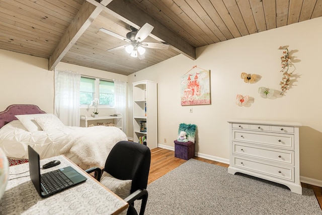 817 Meadow Ln, Sycamore, IL 60178 - bedroom featuring wood finished floors, wooden ceiling, and ceiling fan
