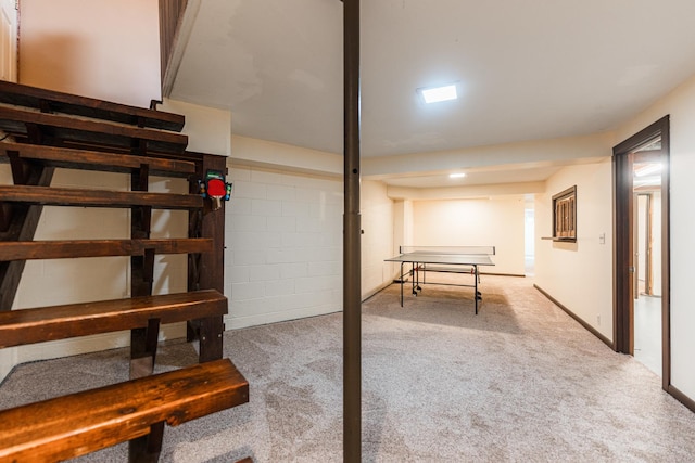 817 Meadow Ln, Sycamore, IL 60178 - recreation room featuring carpet flooring and concrete block wall