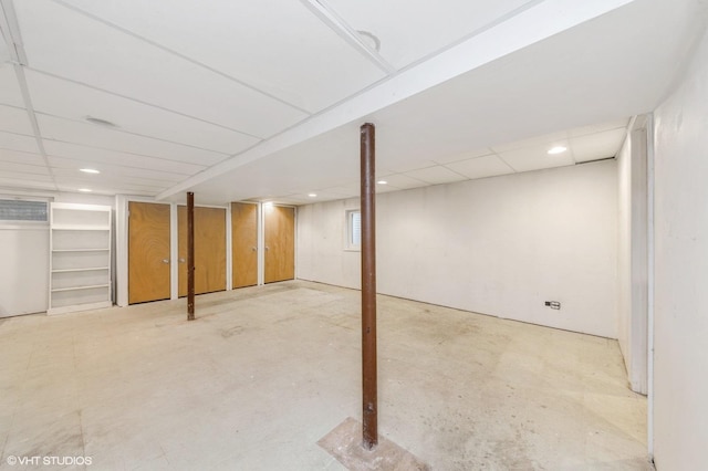 7400 Nantucket Cv, Hanover Park, IL 60133 - finished below grade area featuring a drop ceiling and recessed lighting