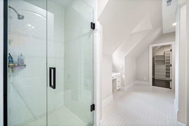6403 S Garfield Ave, Burr Ridge, IL 60527 - full bathroom with a walk in closet and a stall shower