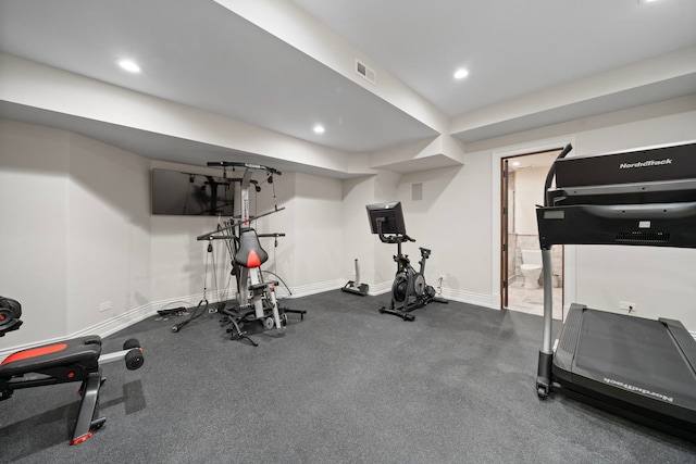 6403 S Garfield Ave, Burr Ridge, IL 60527 - workout room with recessed lighting