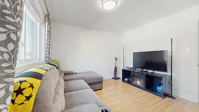 11104 O Gorman Dr Unit 41B, Palos Hills, IL 60465 - living room featuring wood finished floors, healthy amount of natural light, and a textured ceiling