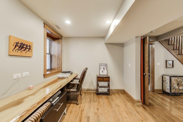 2333 N Spaulding Ave, Chicago, IL 60647 - home office featuring light wood-type flooring and recessed lighting