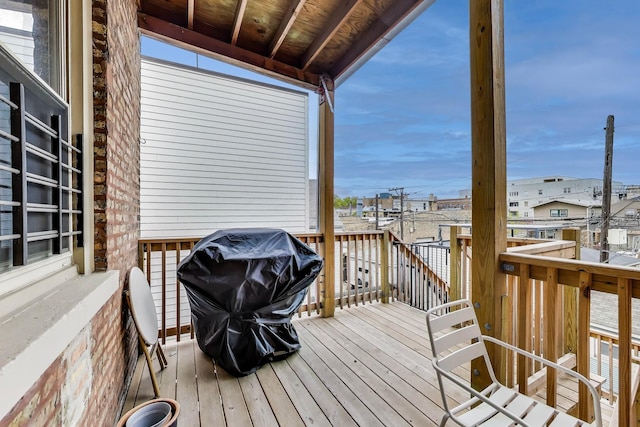 2333 N Spaulding Ave, Chicago, IL 60647 - wooden deck with area for grilling and a residential view