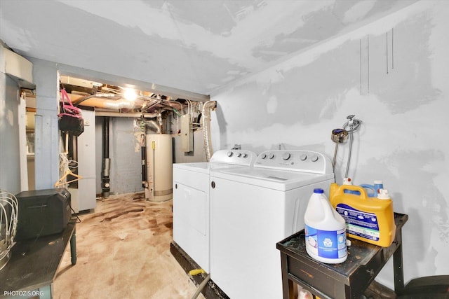 25 E 150th St, Harvey, IL 60426 - laundry room featuring water heater and washing machine and clothes dryer