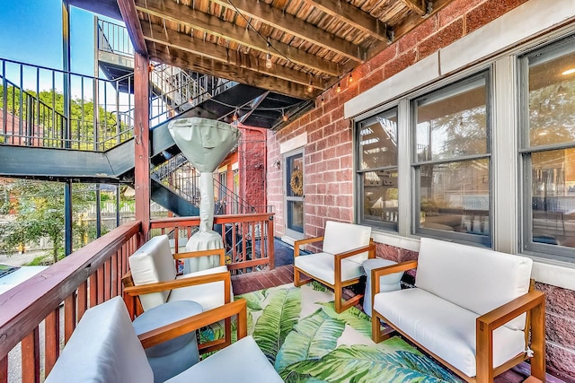 2136 W Schiller St Unit 1R, Chicago, IL 60622 - deck featuring stairway and an outdoor living space