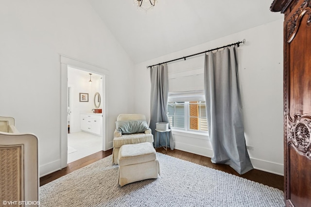 4603 Oakwood Ave, Downers Grove, IL 60515 - sitting room featuring high vaulted ceiling and wood finished floors