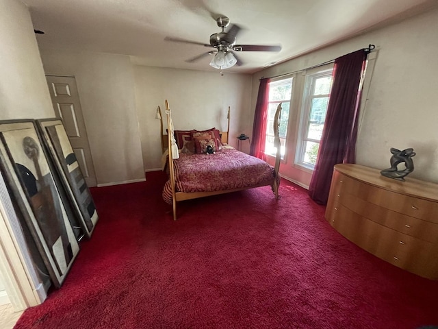 1027 W Vernon Park Pl Unit B, Chicago, IL 60607 - bedroom featuring dark colored carpet and ceiling fan