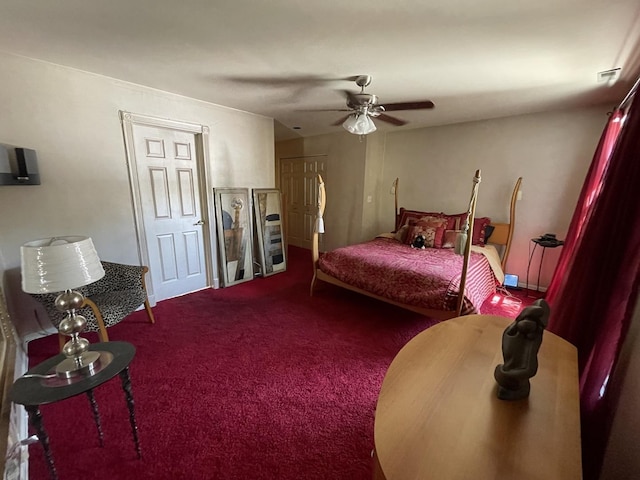 1027 W Vernon Park Pl Unit B, Chicago, IL 60607 - bedroom with carpet floors and ceiling fan