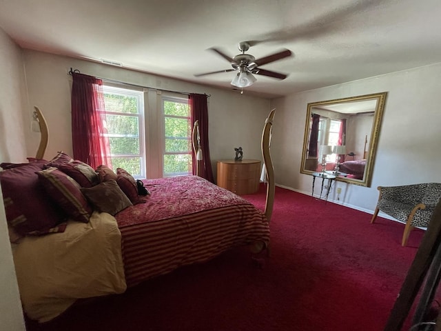 1027 W Vernon Park Pl Unit B, Chicago, IL 60607 - carpeted bedroom featuring a ceiling fan and baseboards