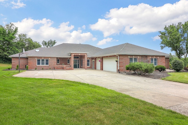 15442 W Purley Ct, Homer Glen, IL 60491 - view of front facade featuring brick siding, a garage, a front yard, and driveway