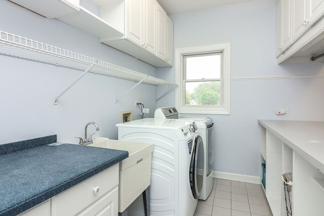 15442 W Purley Ct, Homer Glen, IL 60491 - washroom with washing machine and clothes dryer, light tile patterned floors, and cabinet space