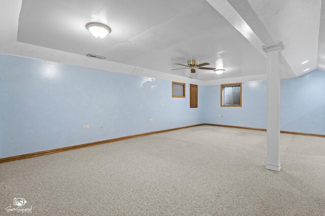 658 Brookside Ln, Frankfort, IL 60423 - basement with carpet flooring and a ceiling fan