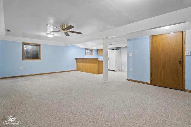 658 Brookside Ln, Frankfort, IL 60423 - unfurnished living room featuring light carpet and bar area