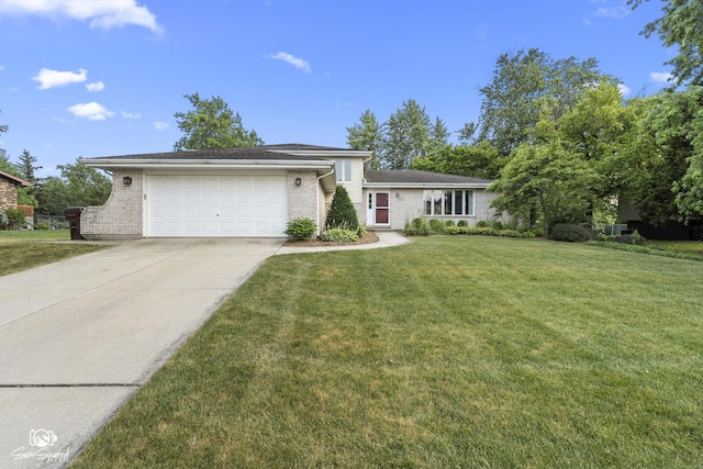 658 Brookside Ln, Frankfort, IL 60423 - view of front of house featuring brick siding, concrete driveway, an attached garage, and a front yard