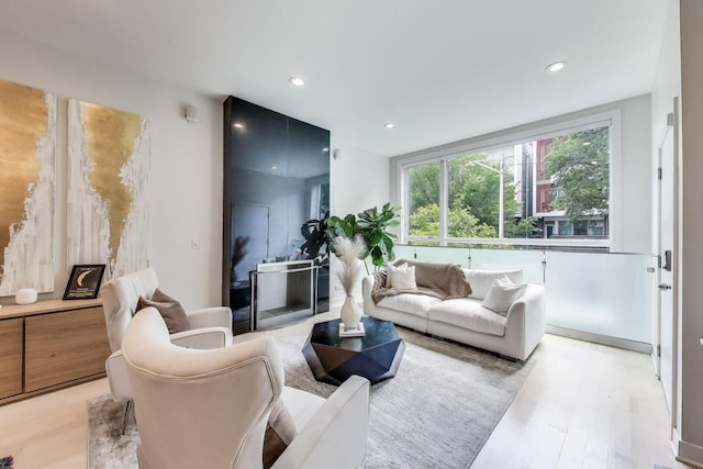 922 N Hermitage Ave Unit 1, Chicago, IL 60622 - living area featuring light wood finished floors and recessed lighting