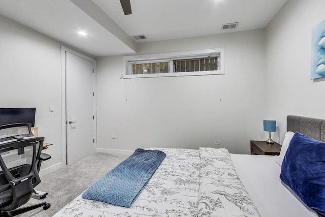 922 N Hermitage Ave Unit 1, Chicago, IL 60622 - bedroom featuring carpet floors, a ceiling fan, recessed lighting, and a desk