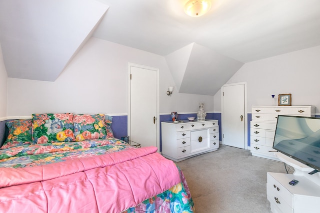 400 Selborne Rd, Riverside, IL 60546 - bedroom with light colored carpet and vaulted ceiling