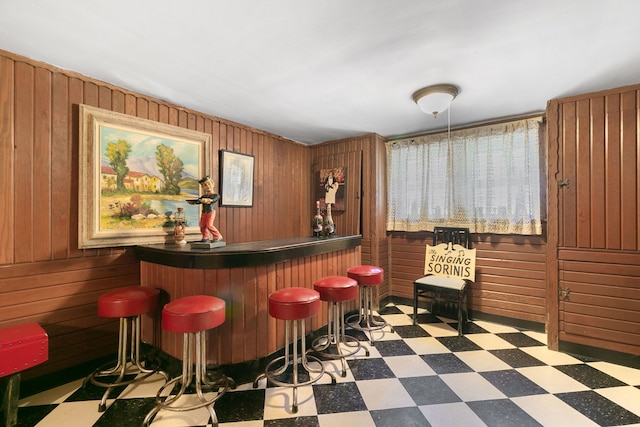 400 Selborne Rd, Riverside, IL 60546 - indoor dry bar featuring tile patterned floors and wooden walls