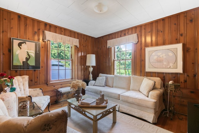 400 Selborne Rd, Riverside, IL 60546 - living area with healthy amount of natural light, wooden walls, and wood finished floors