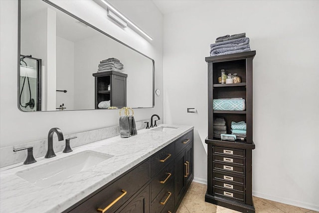 93 W Essington Dr Unit 93, Round Lake, IL 60073 - bathroom with double vanity and tile patterned flooring