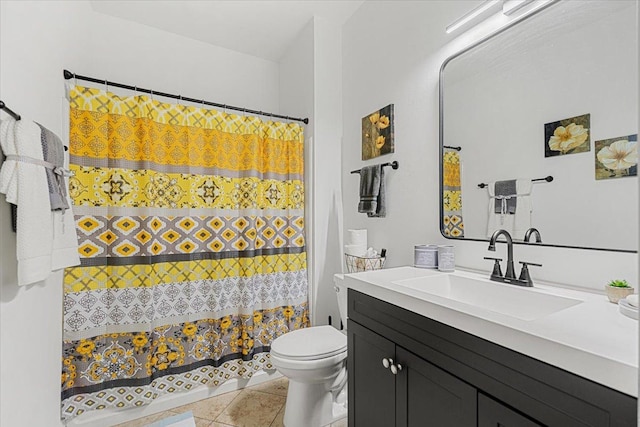 93 W Essington Dr Unit 93, Round Lake, IL 60073 - bathroom featuring vanity, tile patterned flooring, and a shower with shower curtain