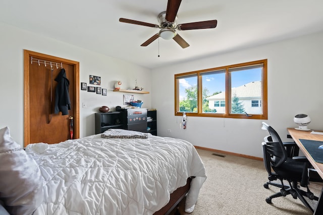 2301 Kerry Ln, Darien, IL 60561 - bedroom with carpet flooring, a desk, and a ceiling fan