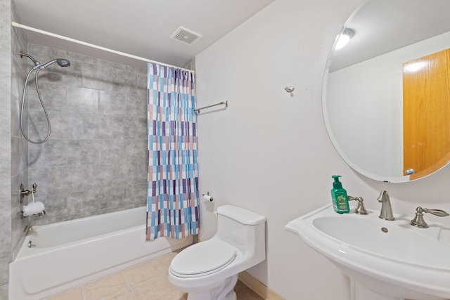 2301 Kerry Ln, Darien, IL 60561 - bathroom with tile patterned flooring and shower / tub combo with curtain