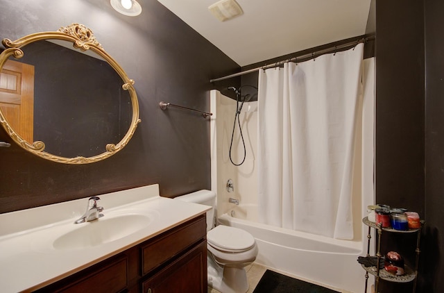 381 Chesapeake Ln, Oswego, IL 60543 - full bathroom featuring vanity, shower / bathtub combination with curtain, and tile patterned flooring