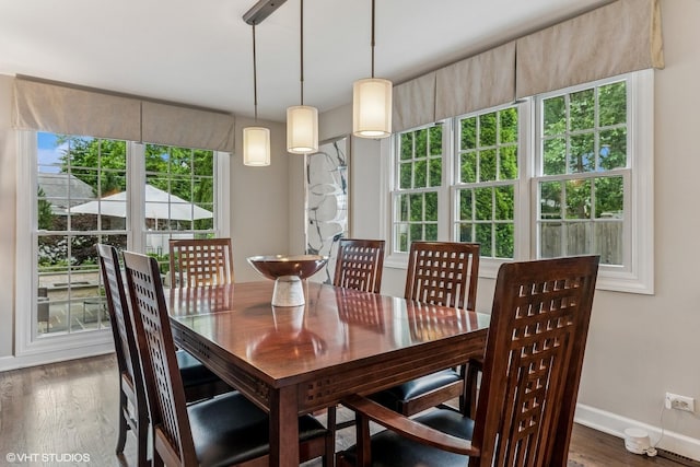261 Woodstock Ave, Glen Ellyn, IL 60137 - dining space featuring baseboards and wood finished floors