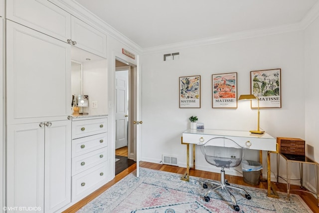 261 Woodstock Ave, Glen Ellyn, IL 60137 - office with light wood finished floors and ornamental molding