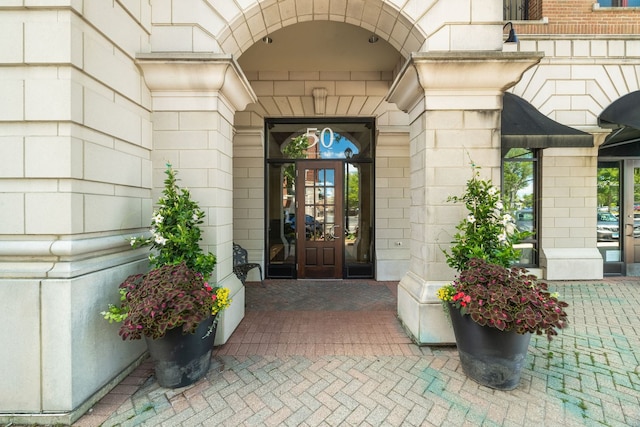 50 N Plum Grove Rd Unit 703E, Palatine, IL 60067 - doorway to property with stone siding and french doors