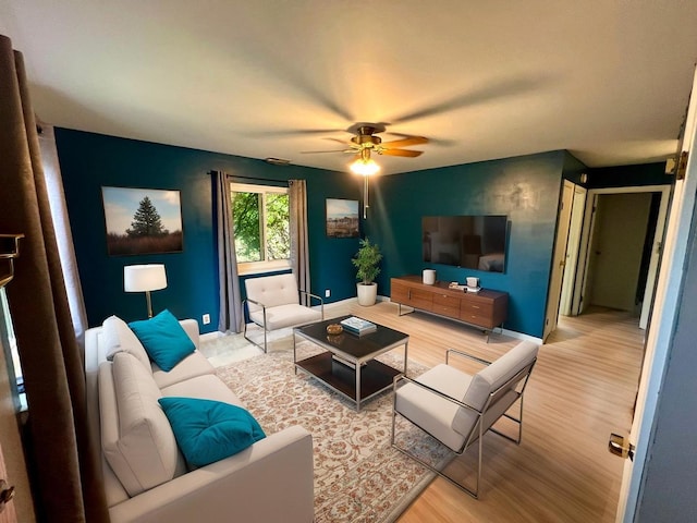 2350 Carnation Dr Unit 4, Crest Hill, IL 60403 - living area with wood finished floors and a ceiling fan