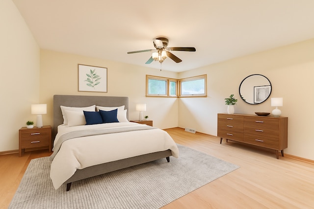 835 Tomawadee Ln, Park Ridge, IL 60068 - bedroom with light wood-style flooring and ceiling fan