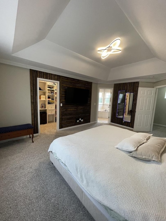 412 Merry Oaks Rd, Streamwood, IL 60107 - bedroom with a raised ceiling, carpet flooring, a walk in closet, and a closet