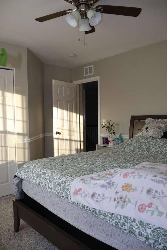 412 Merry Oaks Rd, Streamwood, IL 60107 - bedroom featuring carpet floors and a ceiling fan